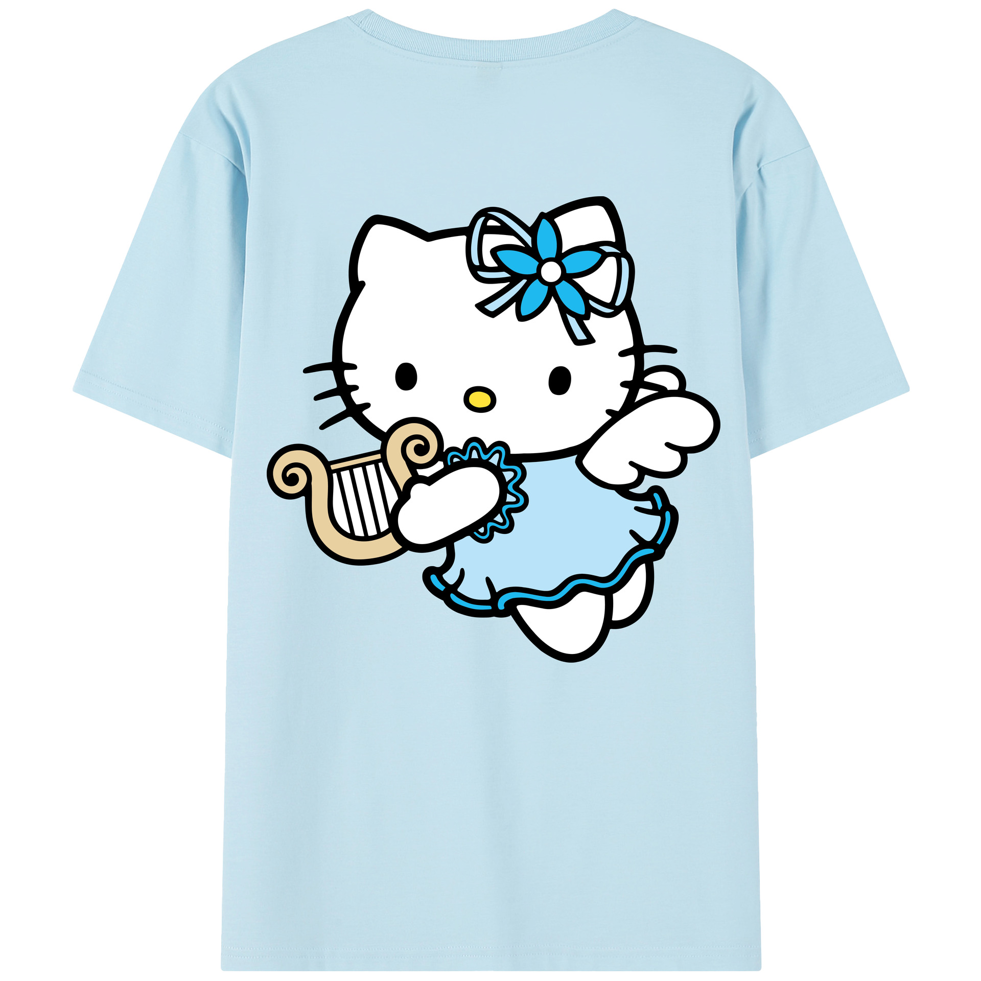 （画像用） Hello Kitty ハローキティ 綿100％半袖Tシャツ（背面プリント）